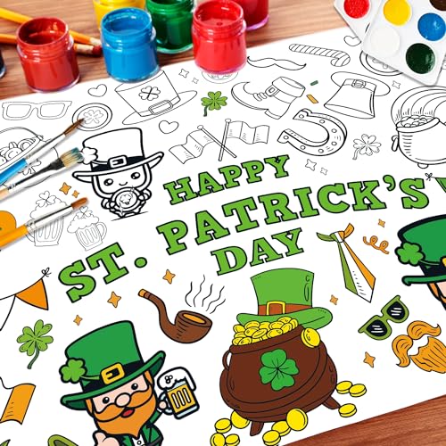 St. Patrick's Day Coloring Tablecloth – Disposable Craft Cover 43.3x31.5