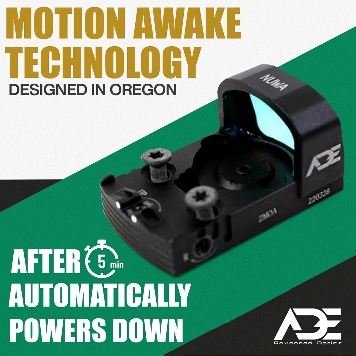 Ade Advanced Optics RD3-021 MOA NUWA Red Dot Sight-Compatible with Holosun 407K/507K Footprint- Works with Taurus GX4 Toro, TX22 Toro, Sig P365XL Spectre Comp, Canik Mete MC9 (Black Body)