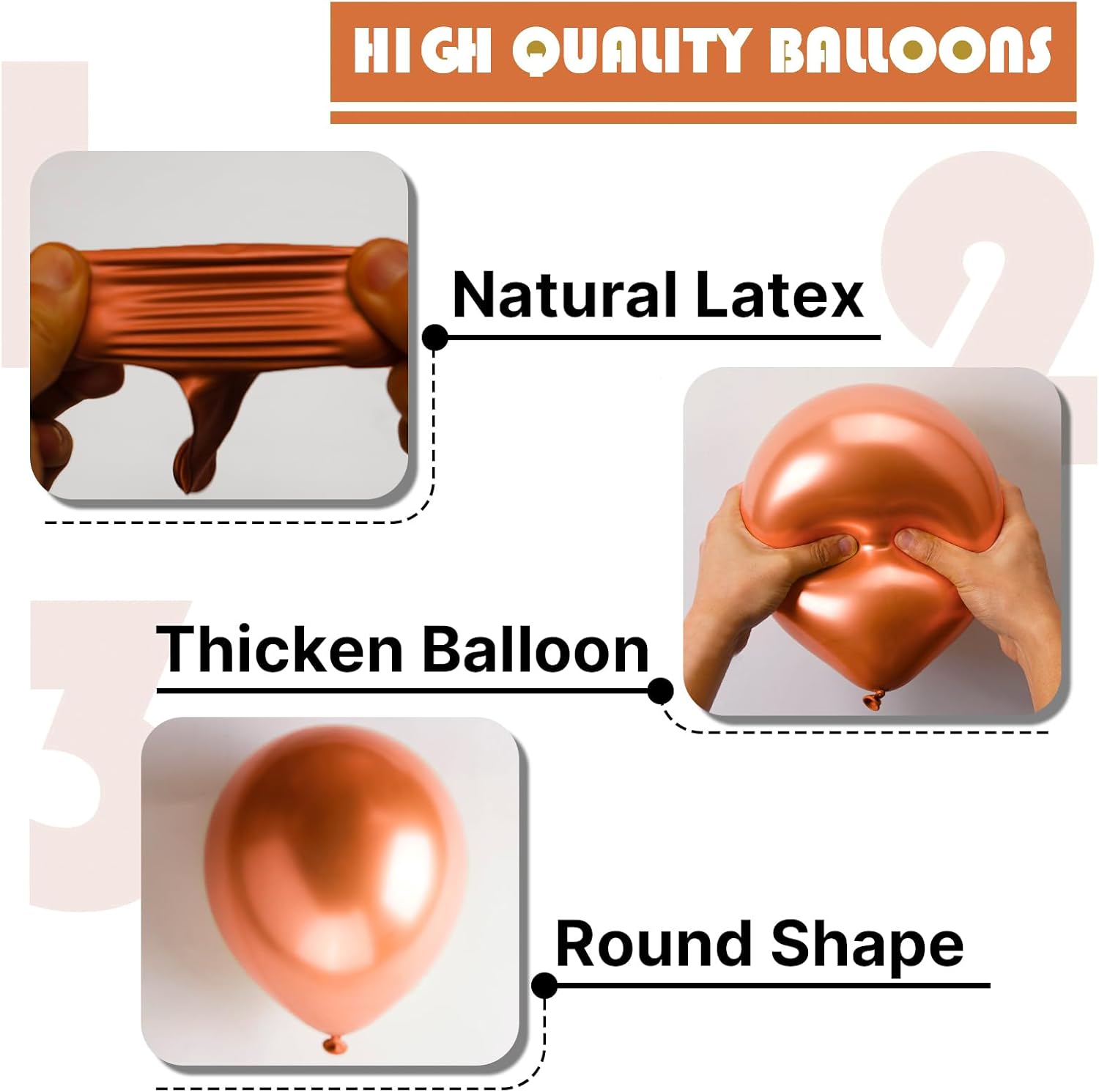 PartyWoo Rose Gold Balloons - 100pcs 12 Inch Metallic Chrome for Weddings & Celebrations