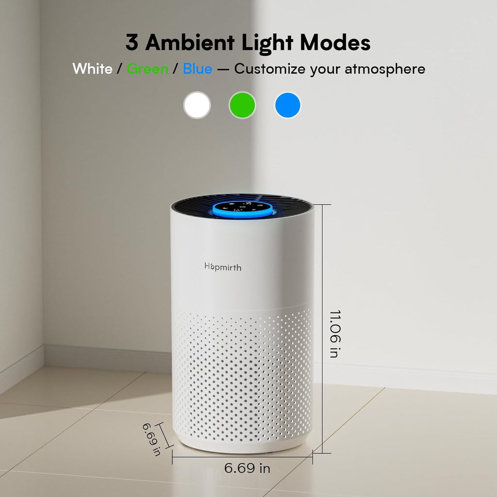 **H14 True HEPA Air Purifier by Upgraded | 360° Air Intake, Quiet Operation, Covers 1280ft² - White**