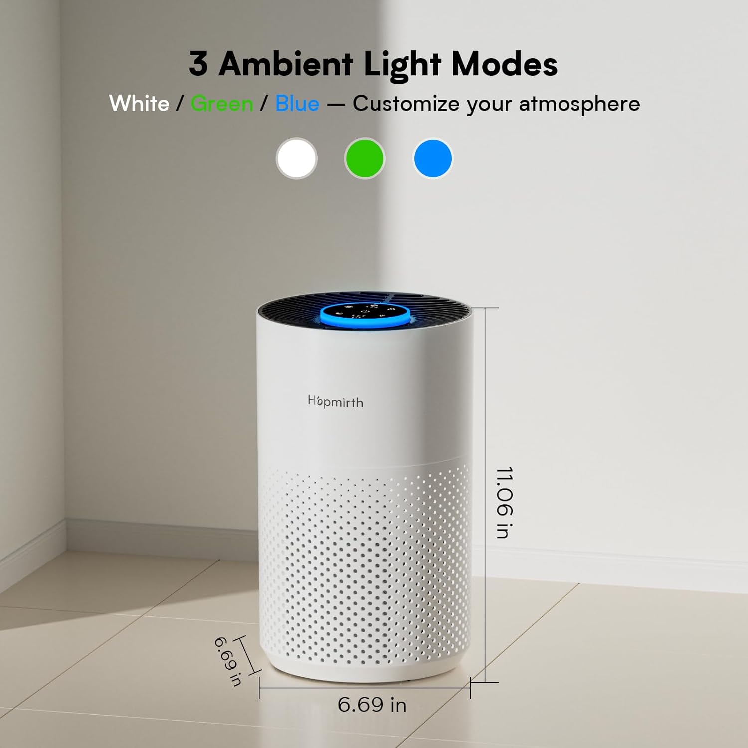 **H14 True HEPA Air Purifier by Upgraded | 360° Air Intake, Quiet Operation, Covers 1280ft² - White**
