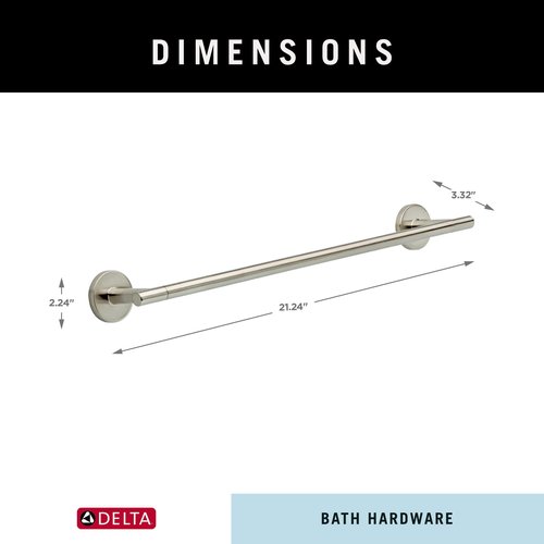 Delta 75918-SS Trinsic 18 in. Wall Mount Towel Bar Bath Hardware Accessory in Stainless Steel