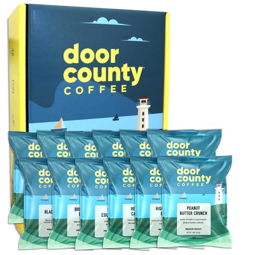 Door County Coffee Gourmet Coffee Variety Gift - 12-Pack Coffee Gift Set | 1.5oz Bags