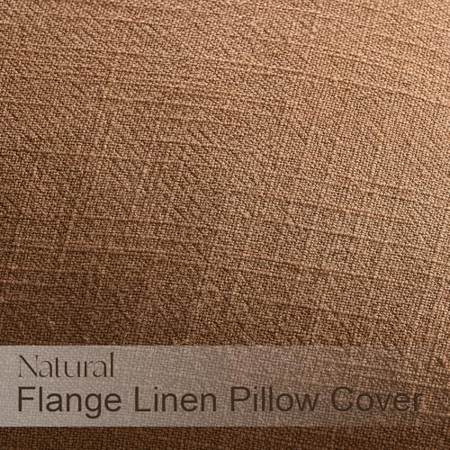 Pack of 4 Linen Lumbar Pillow Covers - 12x20 Inch Farmhouse Style
