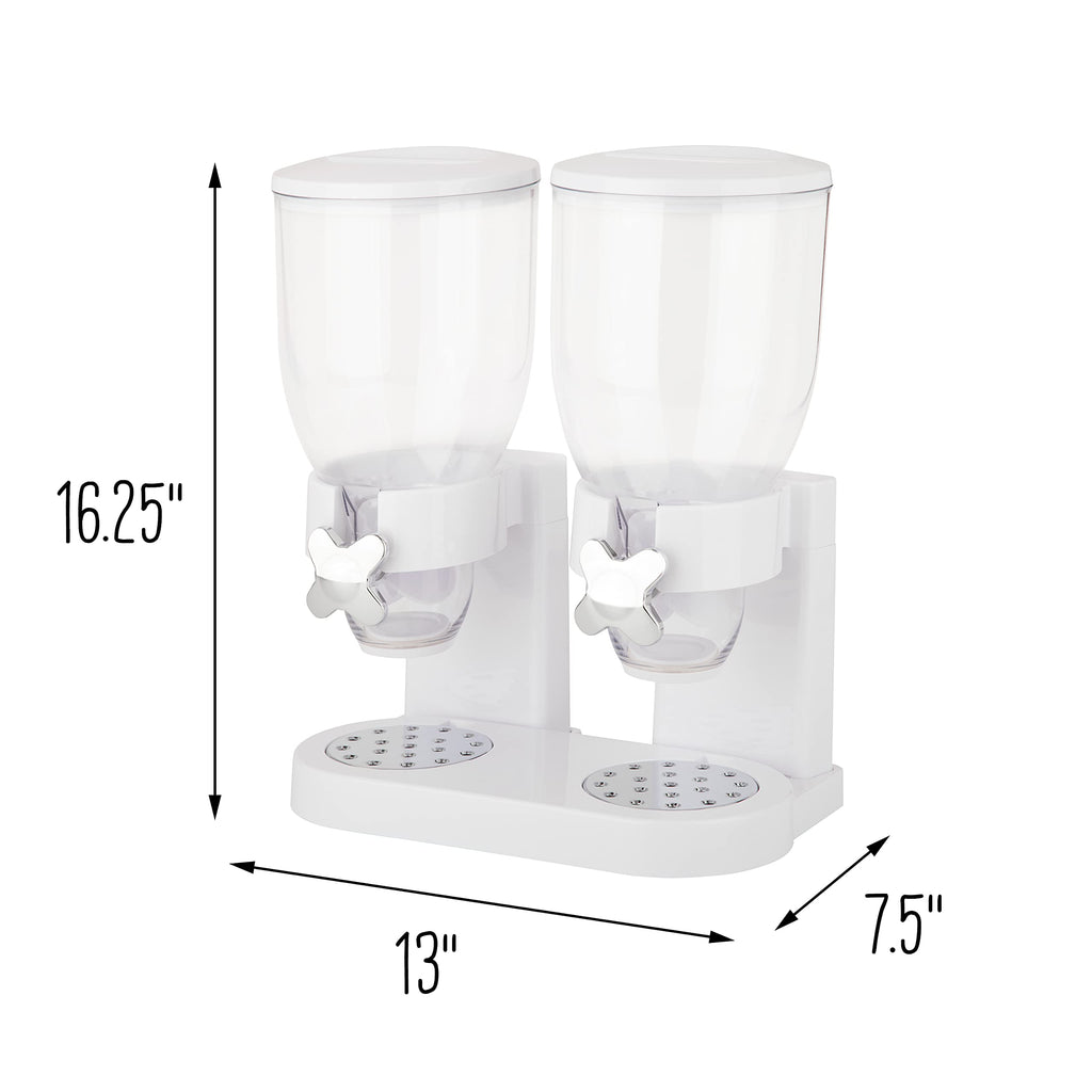 Zevro /GAT201C Indispensable Dry Food Dispenser, Dual Control, White/Chrome