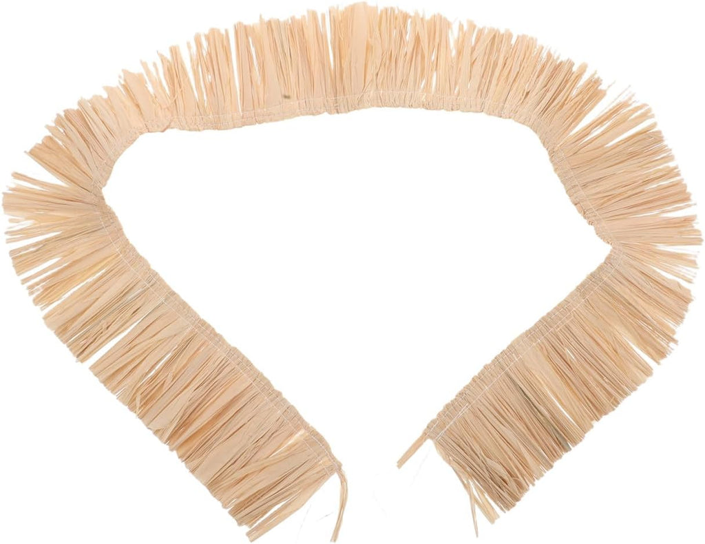Skiennix Natural Raffia Fringe Trim - Handmade Straw Tassels for Boho Decor | DIY Wall Hanging