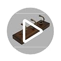 6.7 Inch Wooden Key Holder with 3 Retro Hooks - Wall Mounted Key Rack