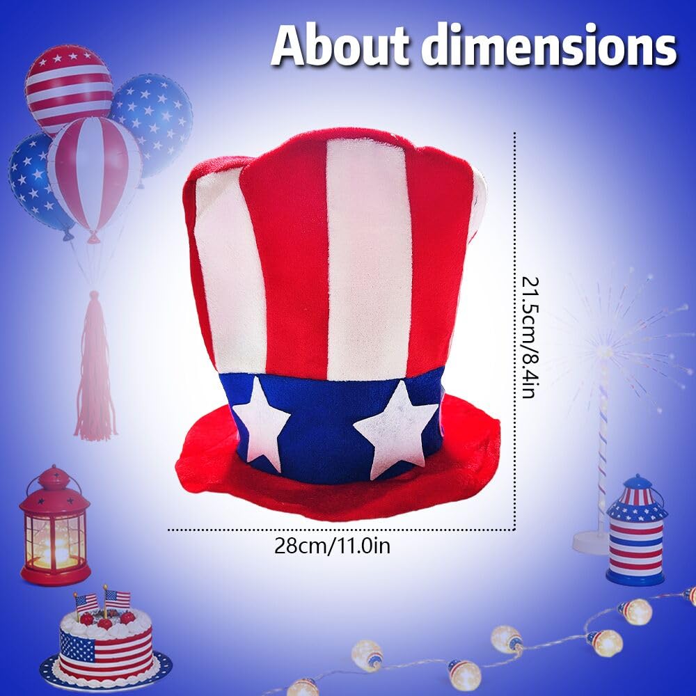 Red White Blue Hat Tree Christmas Tree Decoration, 4th of July Holiday Decor Independence Day Memorial Day Party Supplies (Red)