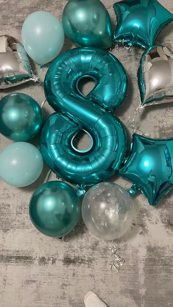 Teal Blue Number 6 Balloon - 40 Inch Birthday Decoration for 6th Birthday Party