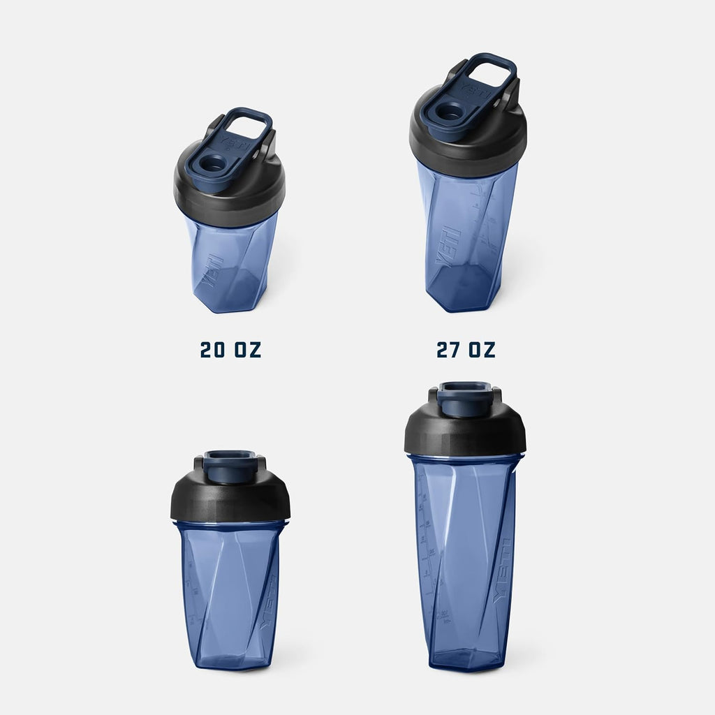YETI Yonder Helimix Vortex Blender Shaker Bottle - 20oz Portable Protein Cup | Dishwasher Safe, Navy