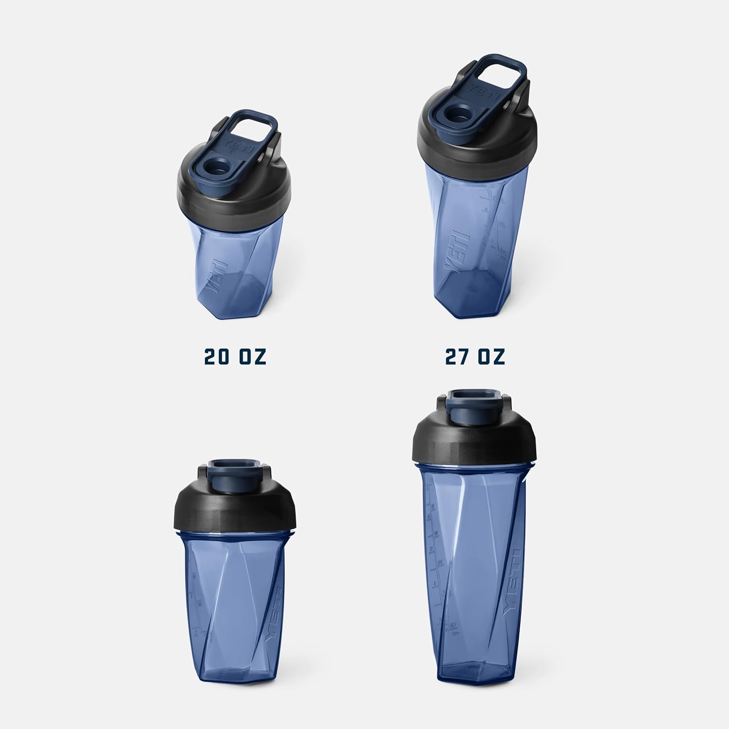 YETI Yonder Helimix Vortex Blender Shaker Bottle - 20oz Portable Protein Cup | Dishwasher Safe, Navy