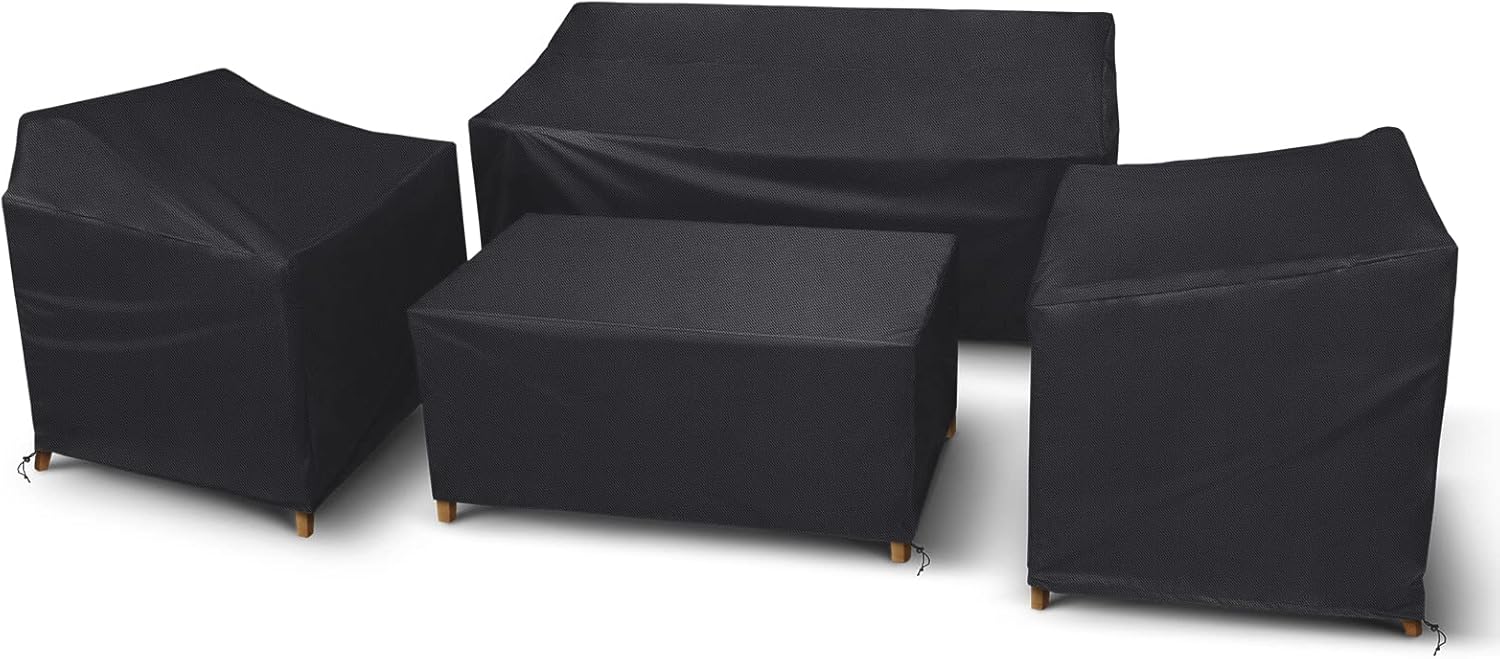 STARTWO Heavy Duty Waterproof Patio Furniture Covers - 4 Piece Set for Rattan Wicker, Black