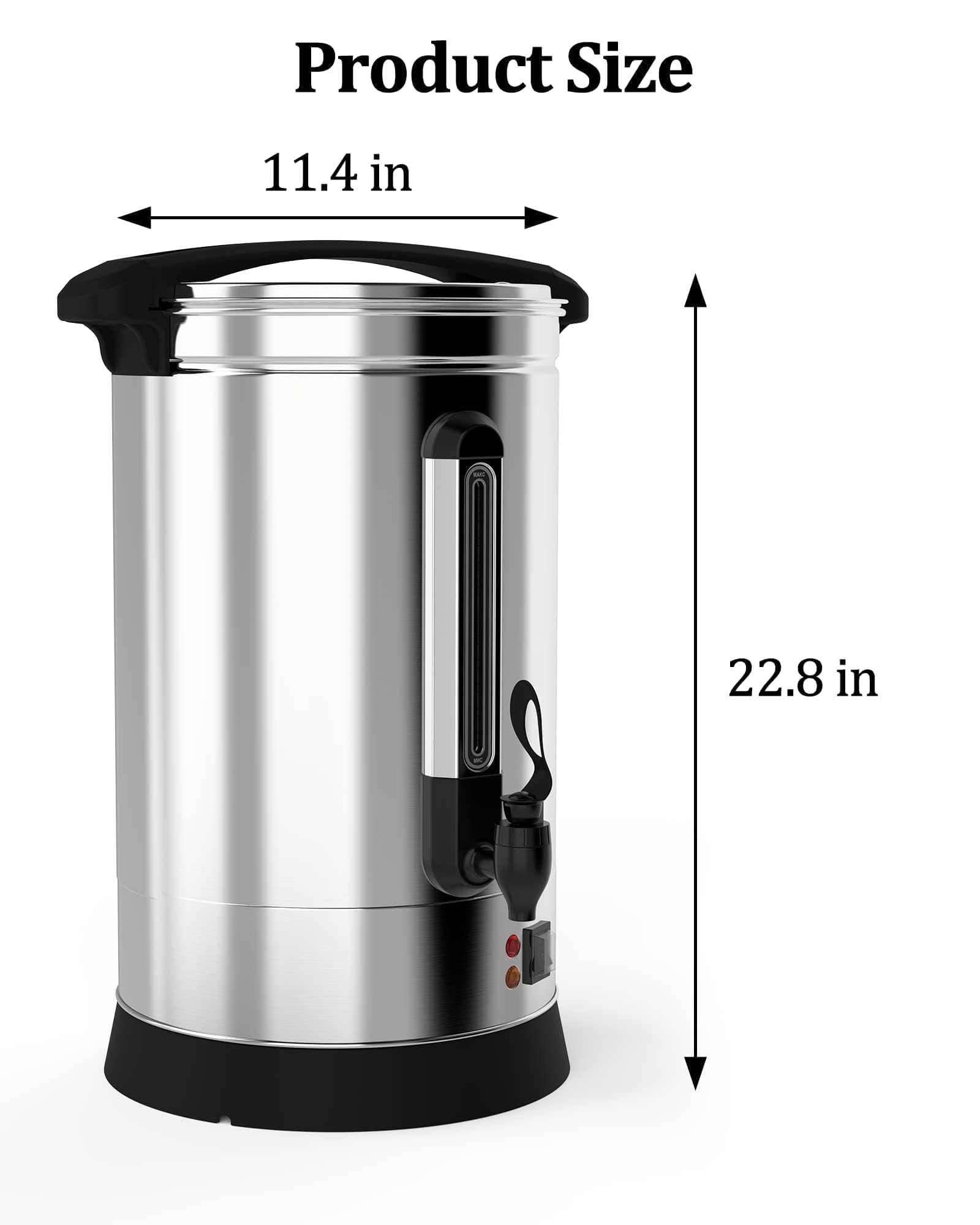 120 Cup Coffee Urn, 18L/4.8Gal Large Capacity Stainless Steel Hot Beverage Dispenser, Fast Brew Rapid Extraction, Commercial Coffee Maker for Party Buffet Catering