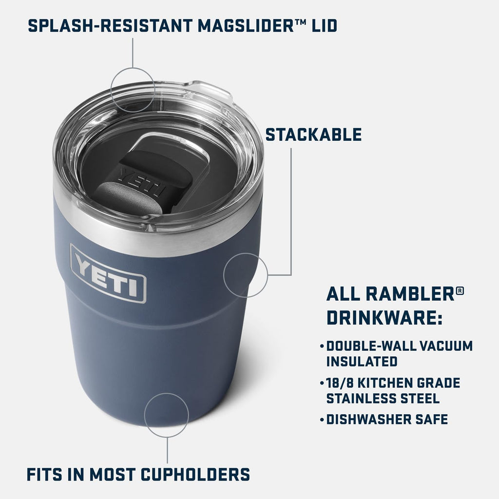 YETI Rambler 16 oz Stackable Tumbler - Vacuum Insulated Stainless Steel with MagSlider Lid
