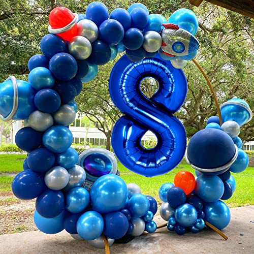 40 Inch Navy Blue Number 8 Balloon - Mylar Foil for Parties