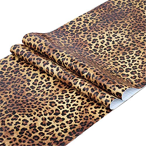 GLOW4U Leopard Print Peel and Stick Contact Paper for Furniture and Shelves