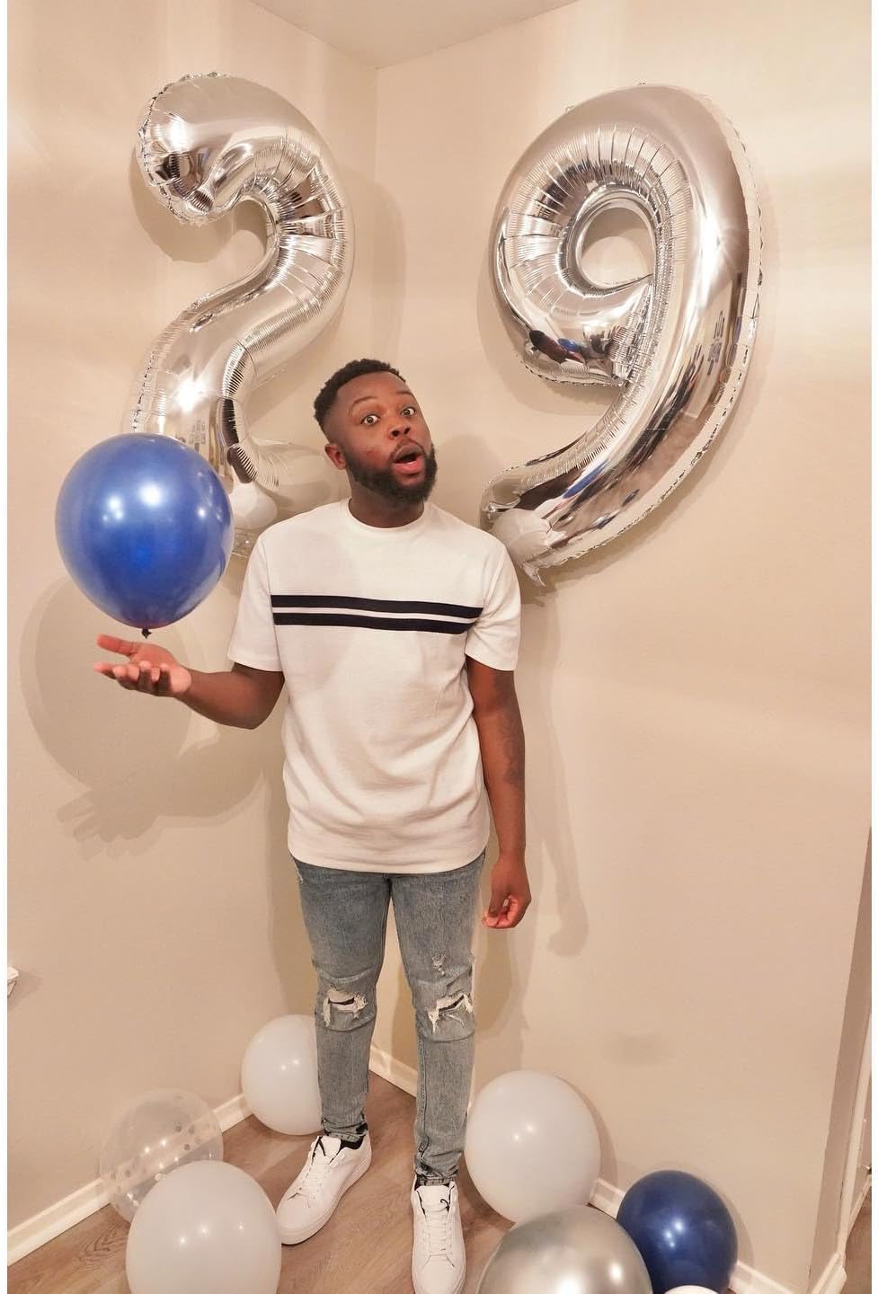 Silver 9 Balloon - 40 Inch Giant Number Balloon for 9th Birthday Decorations | Perfect for Boys & Girls