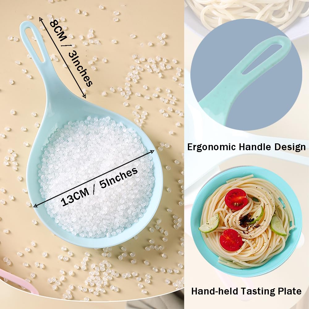 OULIGET Lightweight Large Plates with Handle Korean,Plastic Serving Plates Sauce Dish Appetizer Plate,Reusable Plate Set for Steak,Pasta, and Salad,3 Pieces