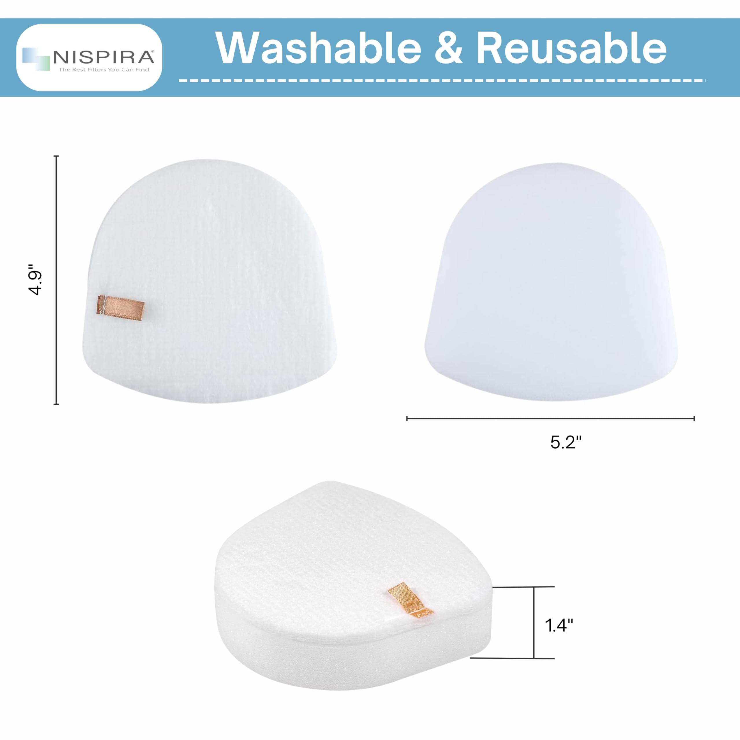 Nispira XFFK560 Replacement Foam Filters for Shark Upright Vacuum UV650, UV725, ZU560, ZU560C, ZU561, ZU562, ZU572, ZD400, ZD402, ZD201. Part XHEPA560, XFFKZD400, XHFZD400, 2 Packs