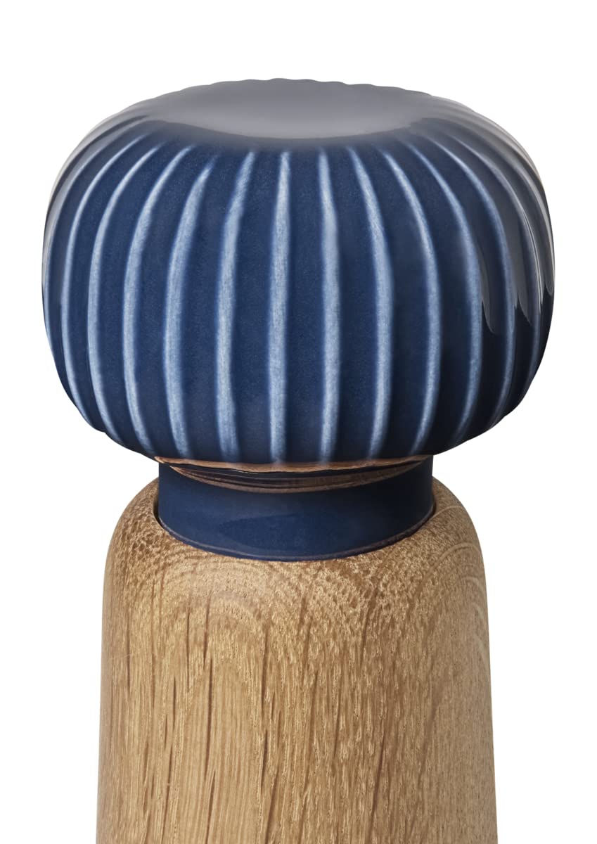 Kahler Hammershoi Salt and Pepper Grinder, Indigo, 5.7"H x 2.6"D, Designed by Hans-Christian Bauer, Gift Box Included