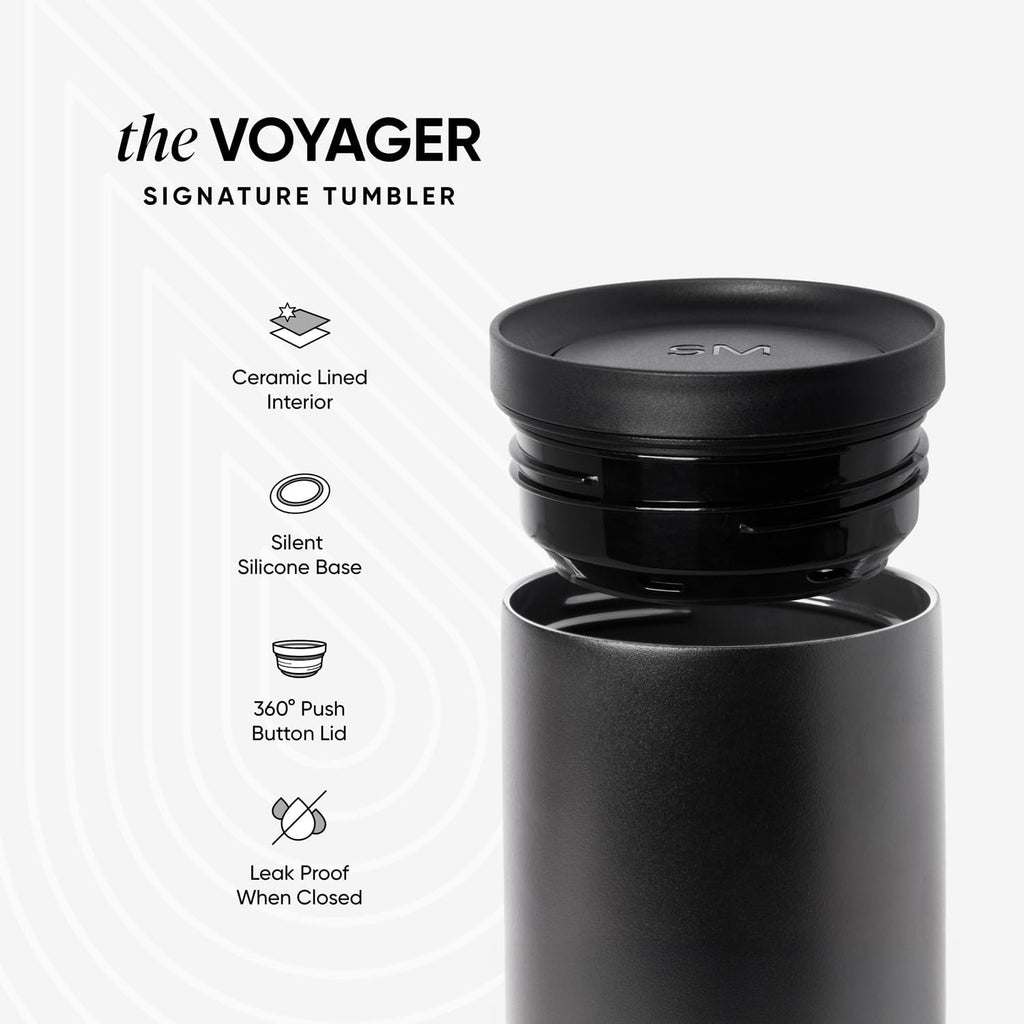 Simple Modern Voyager Signature Travel Coffee Mug - 12oz Insulated Stainless Steel with 360° Lid | Blue Dune