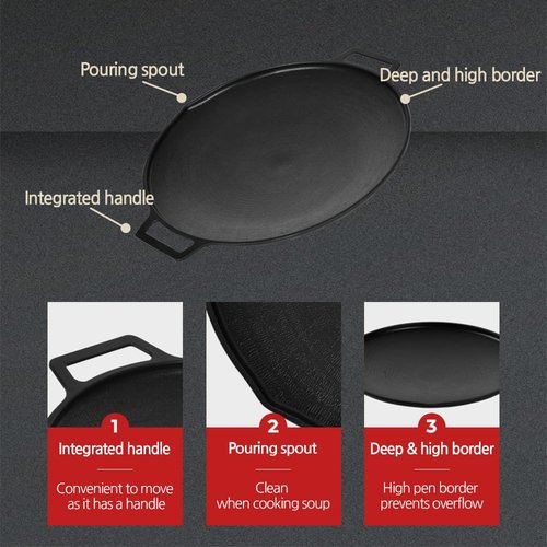 SISEM Korean BBQ 2 IH Griddle Grill Pan with Bag, Nonstick Coating, All Stove(Gas, Electric & Induction), Indoor Outdoor Griddle(14in)