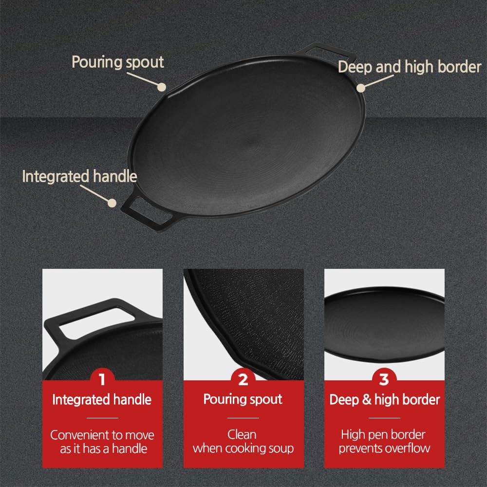 SISEM Korean BBQ C IH Griddle Grill Pan, Nonstick Coating, All Stove(Gas, Electric & Induction), Indoor Outdoor Griddle (16 IN)