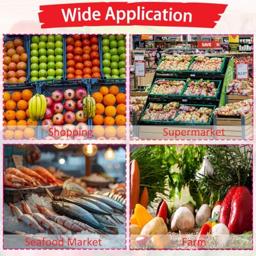 100Pcs Reusable Mesh Produce Bags, 16 Inch Stretchable Netting - Red