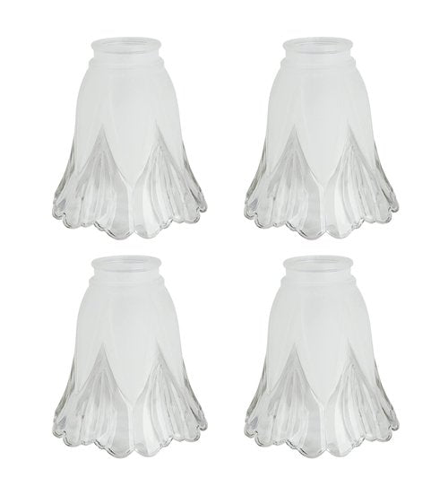 Aspen Creative 23160-4 Transitional Clear & Sandblasted Ceiling Fan Replacement Glass Shade, 2-1/8" Fitter, 5-1/4" Diameter x 5-1/8" Height, 4 Pack