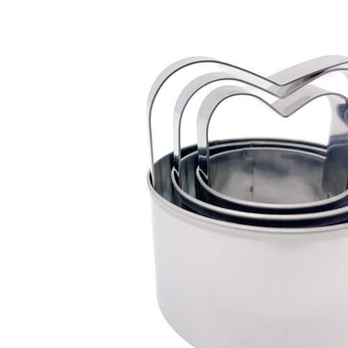 3-Piece Round Cookie Cutters Set with Handle - 2, 2.5, and 3 Inch Sizes, 0.4mm Thickness, Beautiful Design - Perfect Biscuit Cutter for Baking