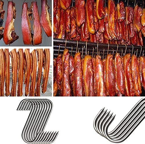 Premium Stainless Steel Meat Hooks - 20PCS S-Shaped 5.9in for BBQ & Drying