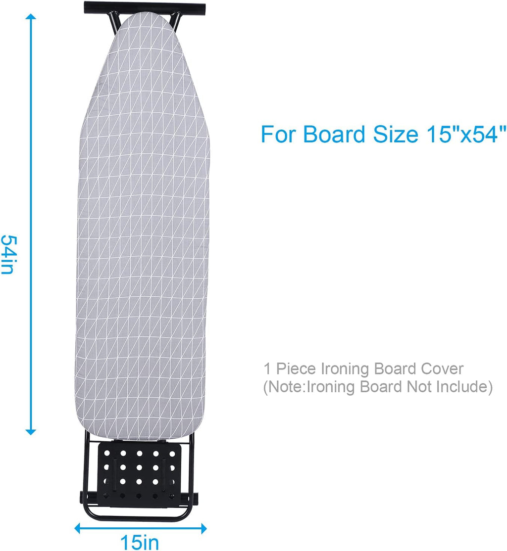 Skiennix Ironing Board Cover - Heavy Duty Scorch Resistant Padding | Full Size with Elastic Edge