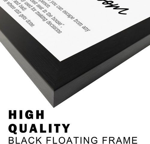 Boswaydeco Bathroom Wall Art - Modern Black and White Rules Canvas Decor for Guest Washroom