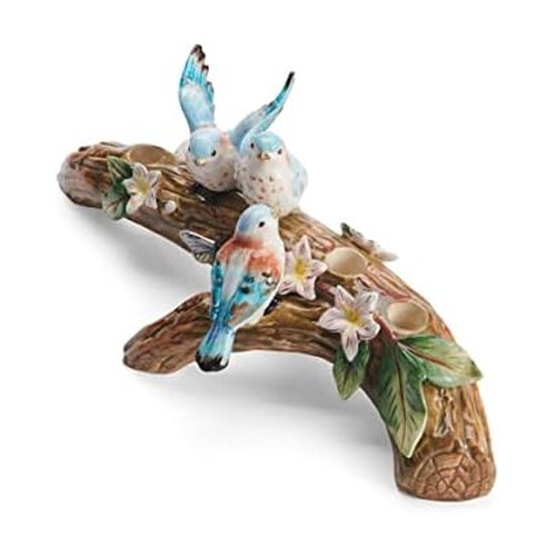 Fitz & Floyd Toulouse Bird Candlestick Holder, 16 Inch, Blue