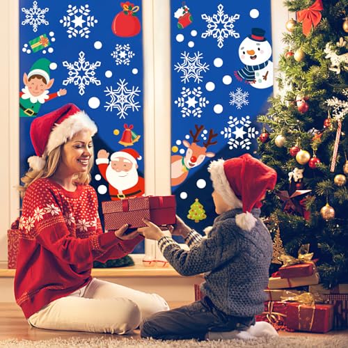 419PCS Double-Sided Christmas Window Stickers for Holiday Decor