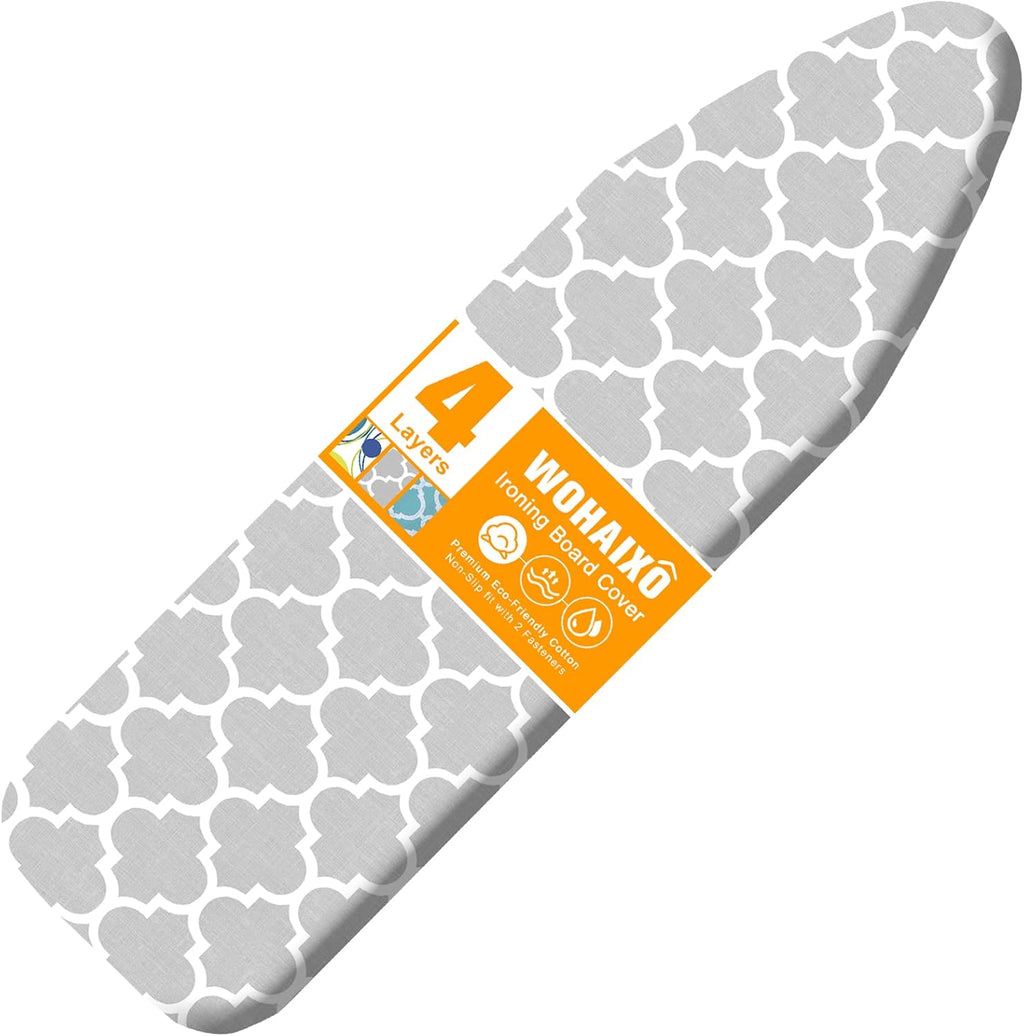 Skiennix Ironing Board Cover - Extra Thick 4-Layer Replacement Pad, 15" x 54", Scorch & Stain Resistant