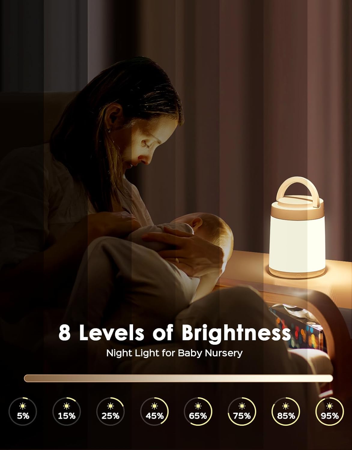 One Fire Night Light - Portable Kids Night Light with 10 Colors & Remote Control | Rechargeable Touch Lamp