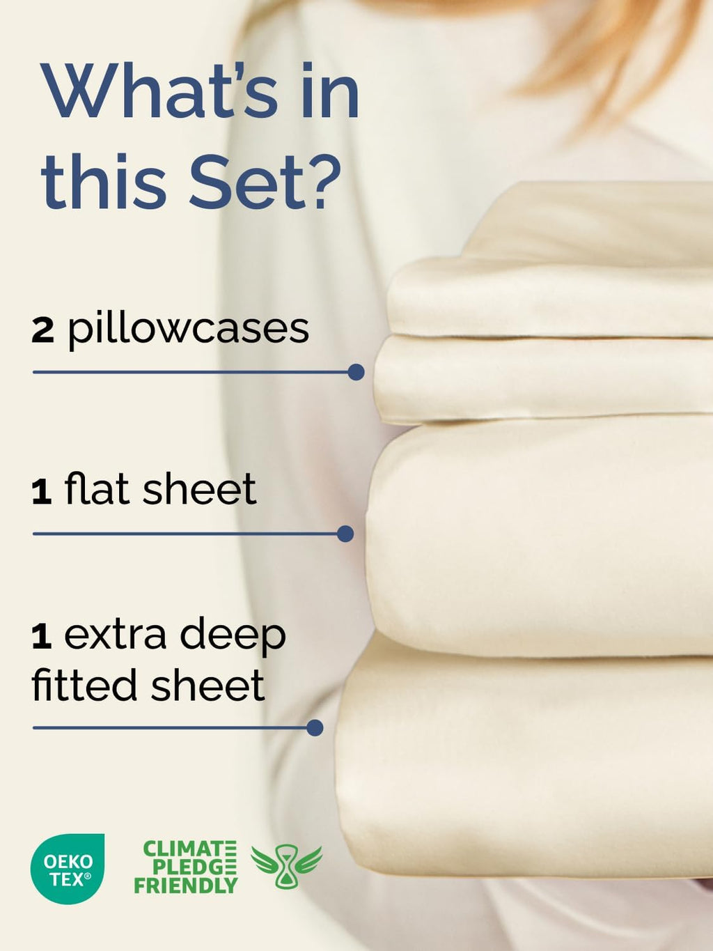 Skiennix Extra Deep Twin Sheet Set - 4-Piece Breathable Cooling Bedding | Soft, Wrinkle-Free Off White