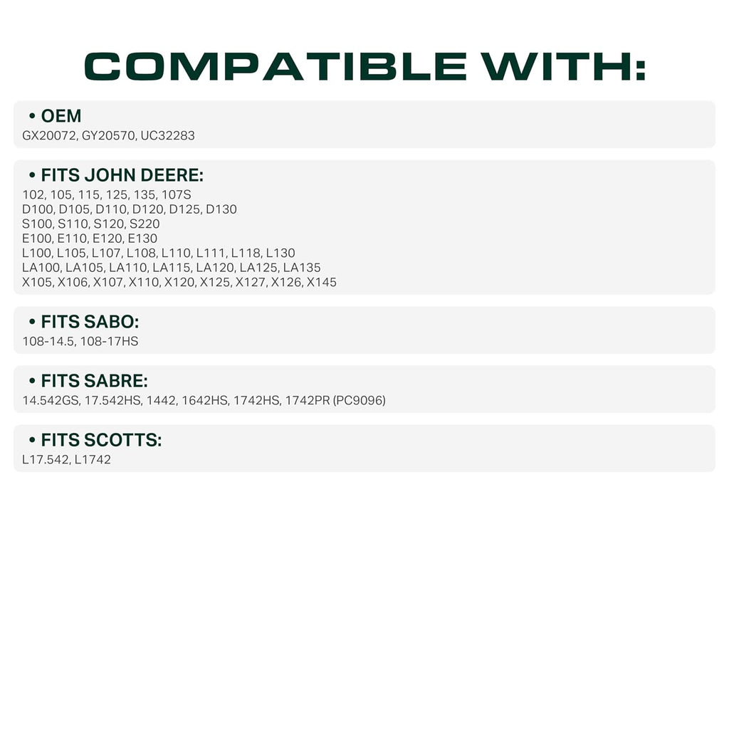 UDC Parts Deck Belt Replacement - Fits John Deere 42 Inch Models D105, D110, E100 & More | 104 Inch