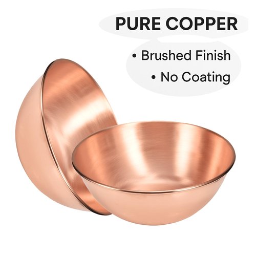 EnerMagiX Copper Mixing Bowl, 99.9% Pure Copper Bowl for Salad, 7.9 inch Diameter, Egg Beating, Decorative & Kitchen Serving Purposes