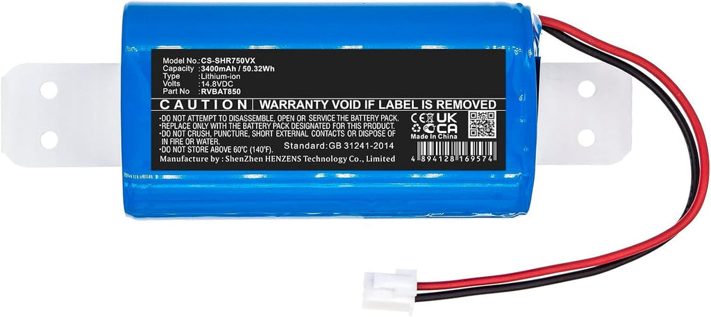 Enyuly 3400mAh Replacement Battery for Shark RV700_N AV2501AE ION Robot Vacuum R87 ION Robot Vacuum R71 UR1005AE RV2520A0US RVBAT85003 RVBAT850 RVBAT85002 RVBAT850A (14.8V)