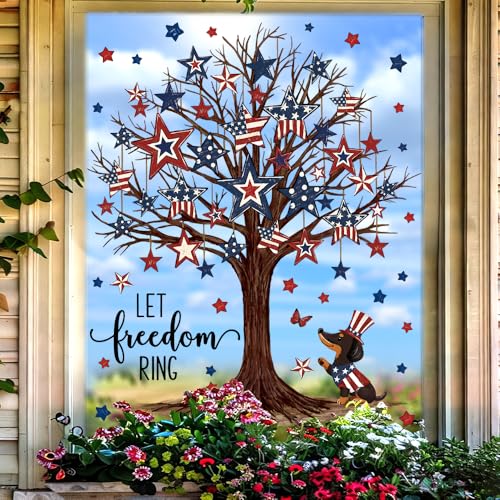 Reusable 4th of July Window Clings - Patriotic Tree Stickers