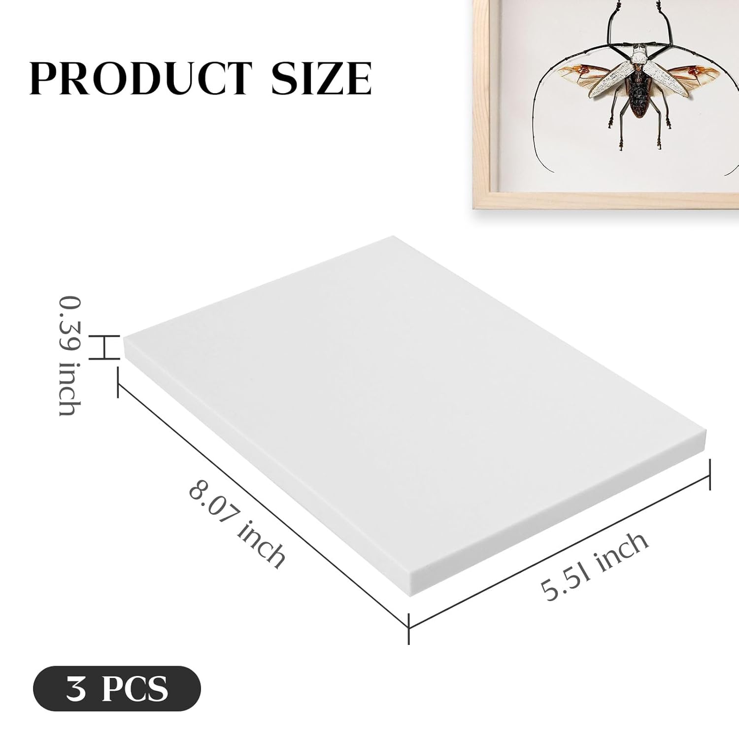 Saihisday Insect Pinning Board - 3Pcs EVA Foam Specimen Display Panel for Butterfly Collection