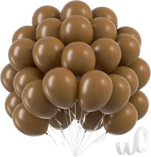 Brown Latex Balloons - 12 Inch | 50 Pack for Birthday, Baby Shower, Wedding & Party Decor
