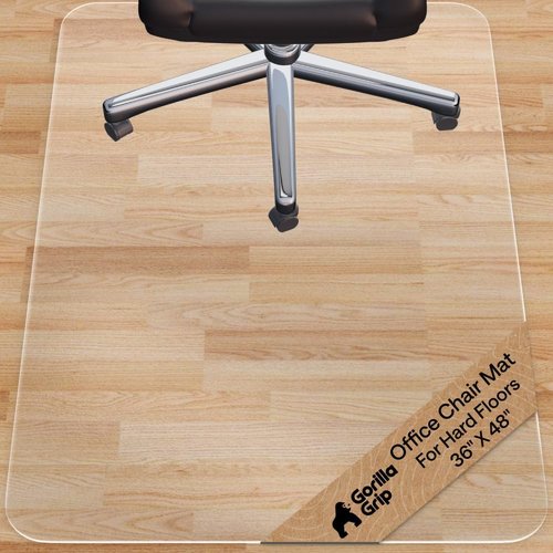 GORILLA GRIP Clear Office Chair Mat - Slip Resistant Protection for Hardwood Floors | 36x48 Inches