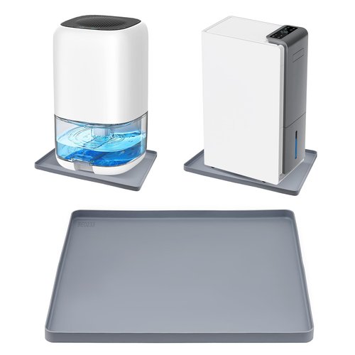 Dehumidifier Drip Pan, 18''x15'' Humidifier Drip Pan, Prevent Water Leakage and Protect Floor & Carpet, Non-Slip & Leak-Proof Silicone Mat with Raised Edge, for Under Dehumidifier and Humidifier Mat