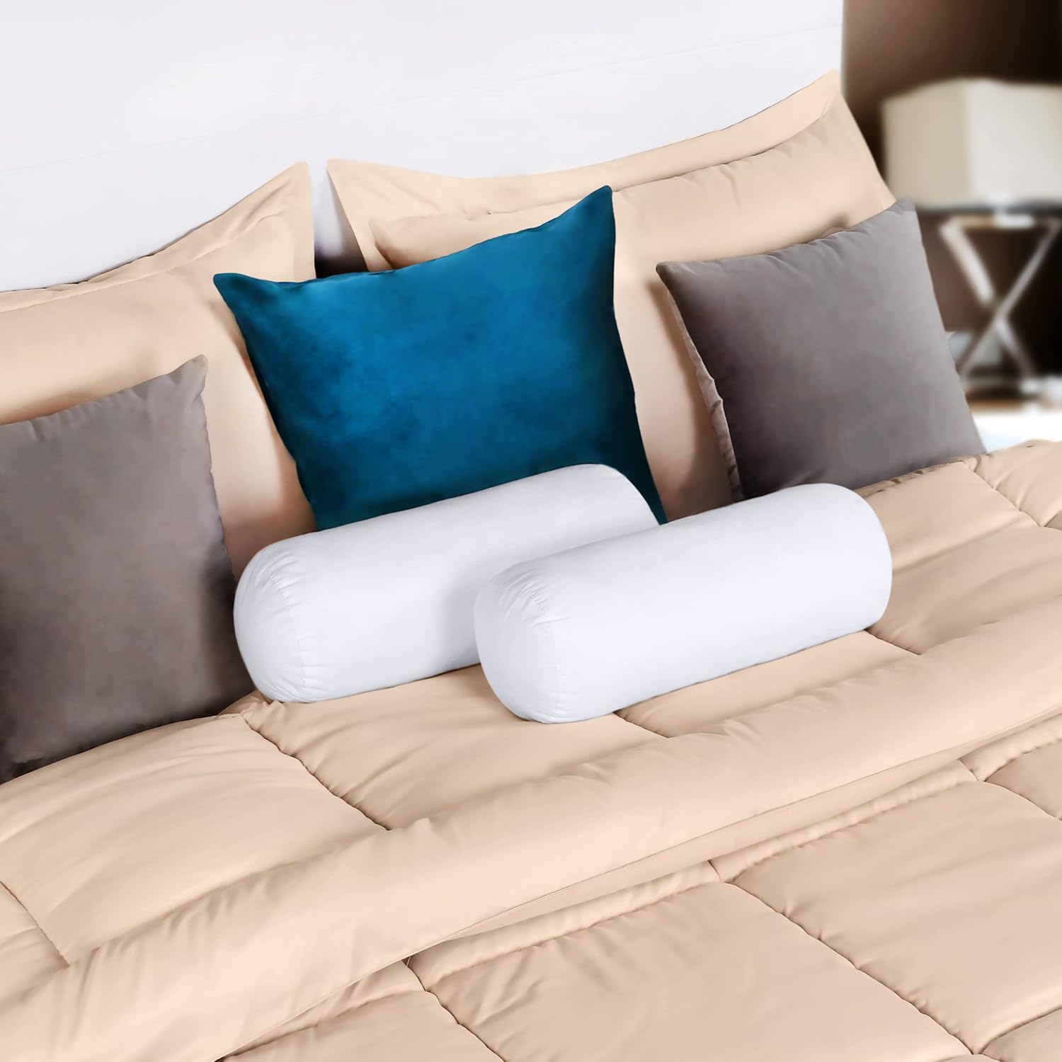 Utopia Bedding Bolster Pillows Insert (Pack of 1, White) - 6 x 16 Inches Bed and Couch Pillows - Indoor Decorative Pillows