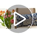 Easter Bunny Throw Pillow Cover - Dark Blue & White, 12x20 Inch