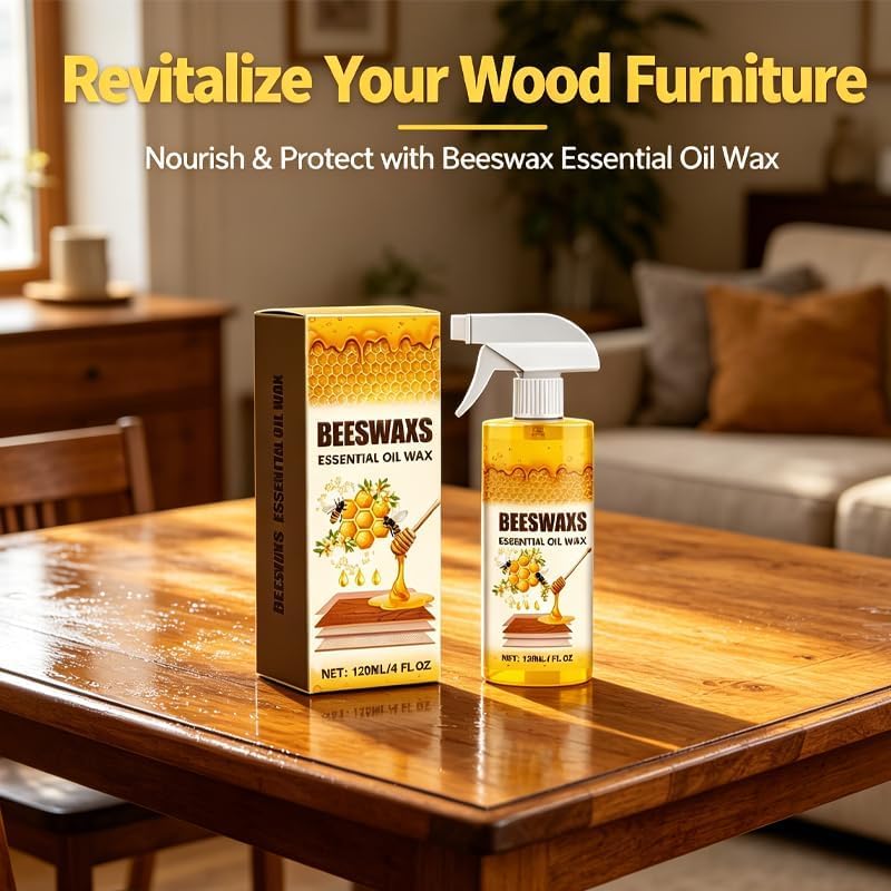 Natural Beeswax Wood Polish Spray - Cleaner & Protector Kit