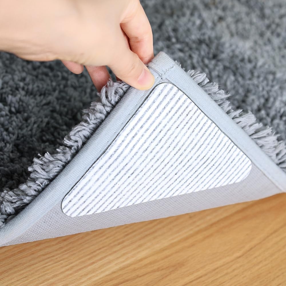 Rug-Gripper Anti-Slip Rug Pads - Extra Sticky Grippers for Tile & Hardwood Floors | 12x12cm, 4 Pieces